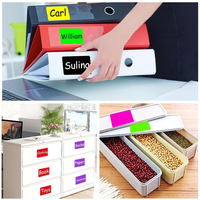 Well Tile Rectangular Yellow Color Coding Label Stickers 2 x 3 Inch Color-Code Labels Christmas Adhesive Colored Rectangle Label for Office School Supplies Write-On Surface 250 Labels - Image 3